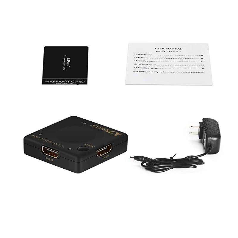 4PET0301SS 3x1 3-Port HDMI v1.4 Auto Switch Intelligent Switcher Supports 3D 4kx2k 1080P