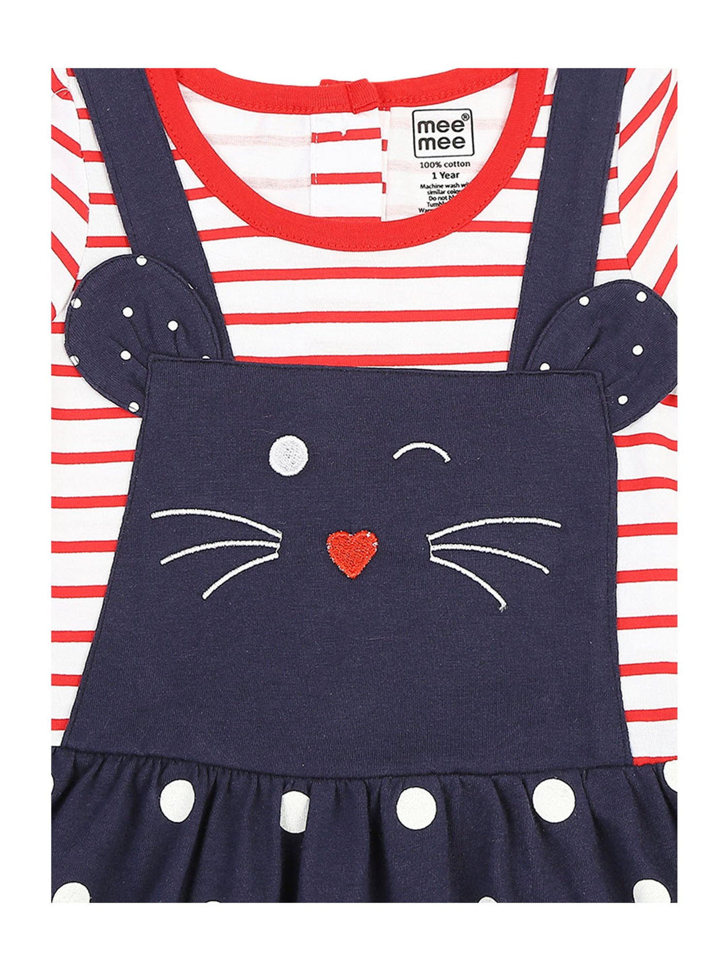 Mee Mee Kids Red & Navy Printed Dress