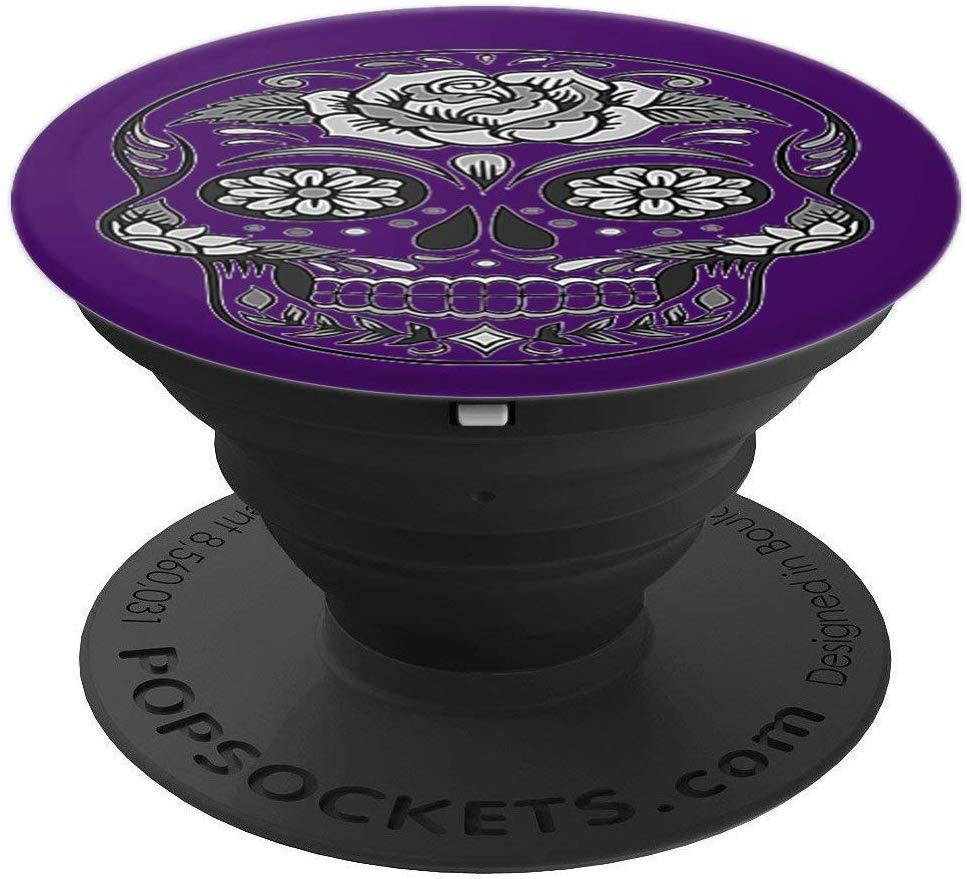 Purple Sugar Skull, Calavera, Mexican Dia De Los Muertos Art