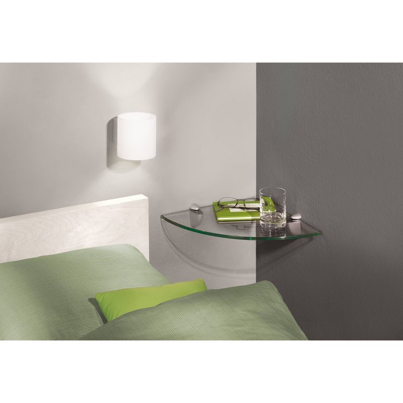 Large Clear Glass Corner Shelf w/Stainless Steel Supports