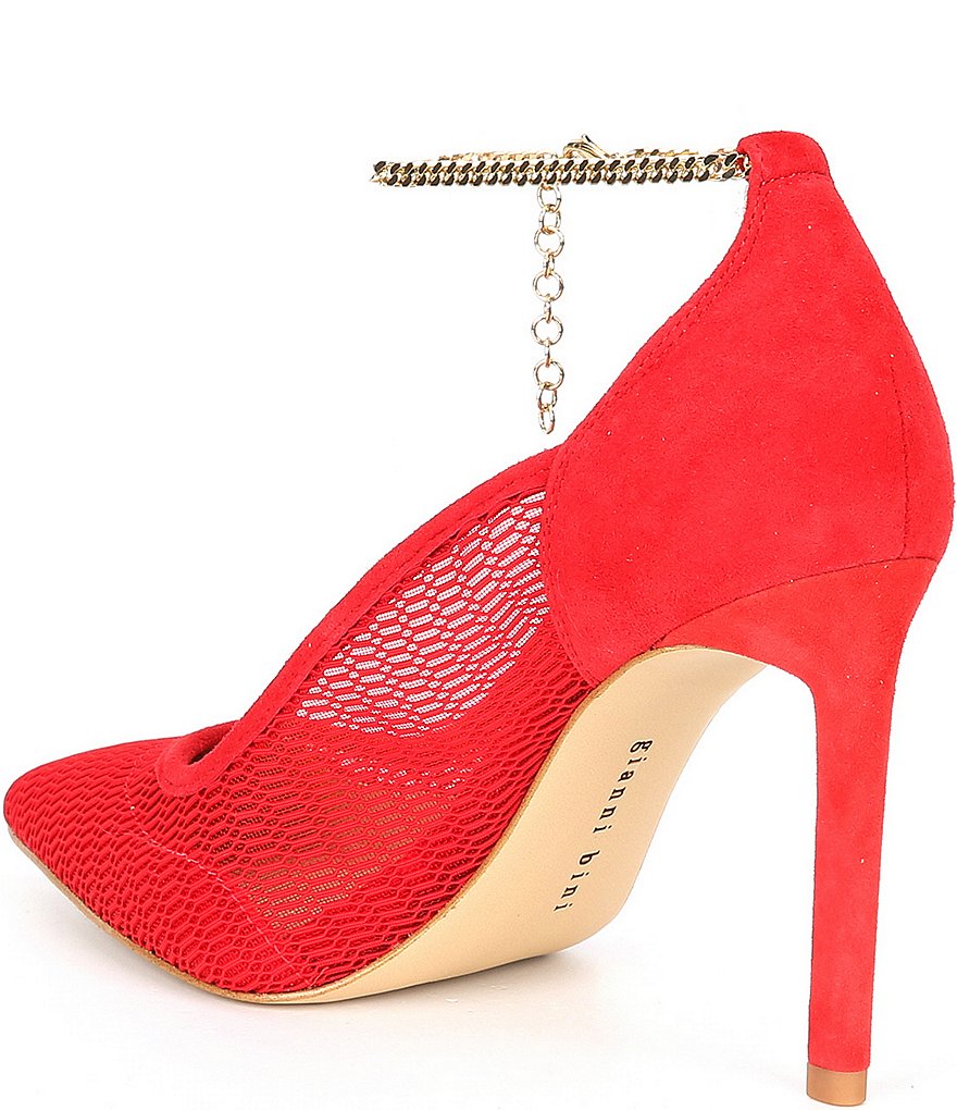 Gianni Bini Sisson Mesh Ankle Chain Pumps
