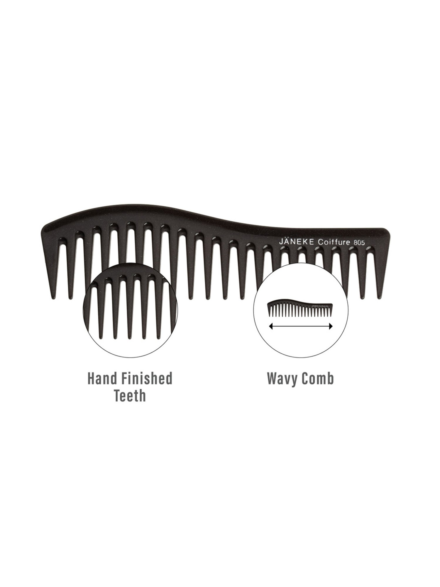 Janeke 1830 Professional Titanium Gel Apply Curve Comb - 18 cm