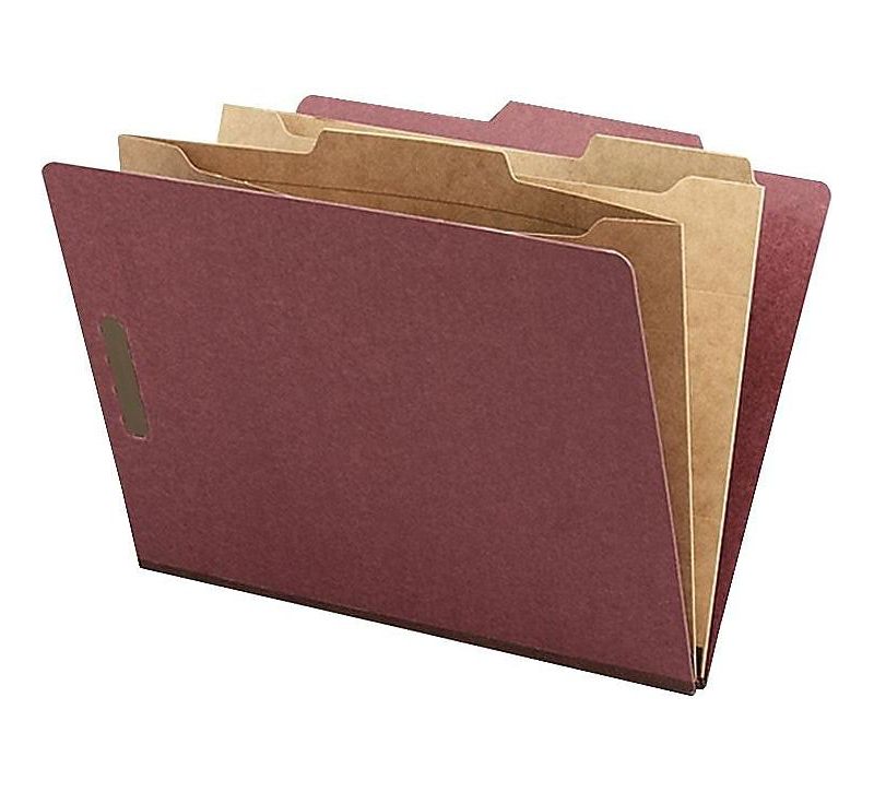 Nature Saver Classification Folder Two-Pocket 2/5 Cut Letter 10/BX Red 95012