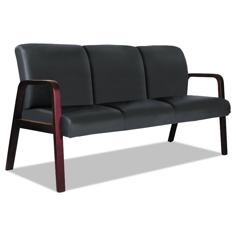 Alera(R) Alera Reception Lounge WL 3-Seat Sofa 65.75 x 26 1/8 x 33 Black/Mahogany RL2319M