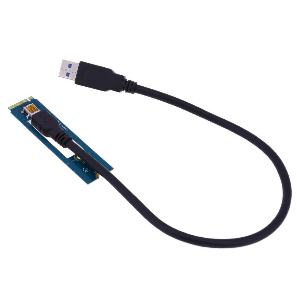 NGFF M.2 to PCI-e 16X Riser SATA to IDE Molex Power USB 3.0 Cable 40cm for Laptop External Video Card EXP GDC Bitcoin Miner