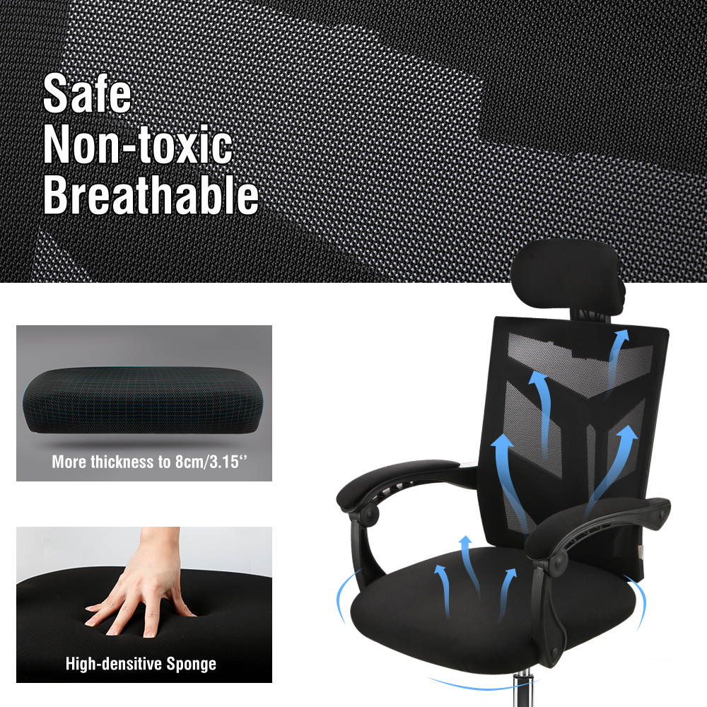 Ergonomic Office Chair High Back Swivel Mesh Chair Computer Desk Task Adjustable