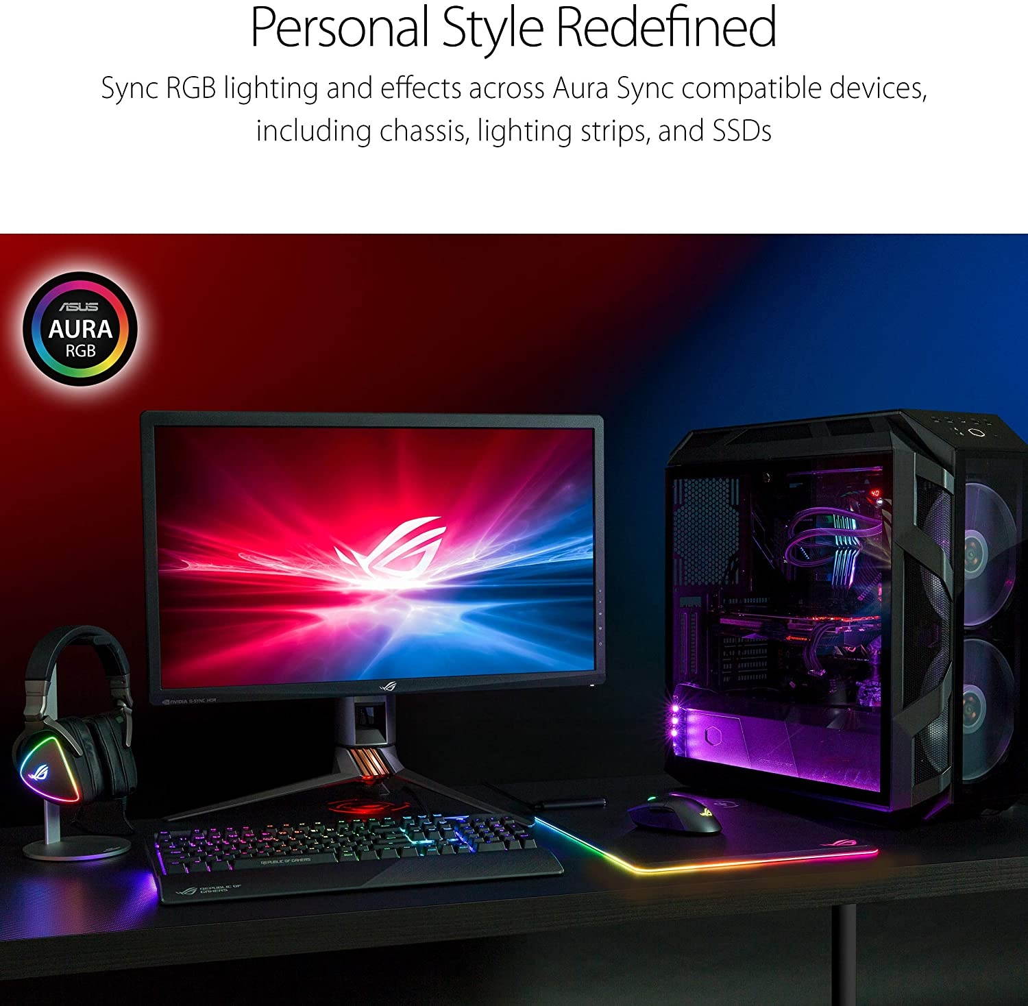 ASUS Wireless Optical Gaming Mouse for PC - ROG Gladius II | Right-Hand Grip | 12000 DPI Optical Sensor 400 IPS Omron Switches | 6 Programmable Buttons | Aura Sync RGB Lighting ROG Armoury II