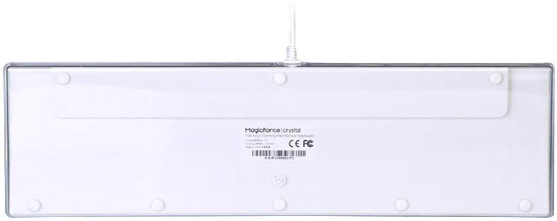 Happy Deals 20% Off Qisan Mechanical Keyboard Wired Gaming Keyboard Red Switch 100% Full Size 108 Keys GATERON Switch with White Backlight Case White Magicforce