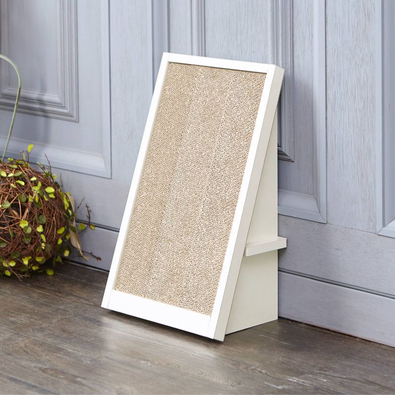 Way Basics Eco Incline Cat Scratcher - White