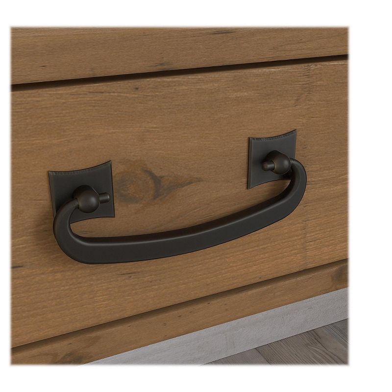 Bush Furniture Ironworks 60 L-Shaped Desk Vintage Golden Pine KI50112-03