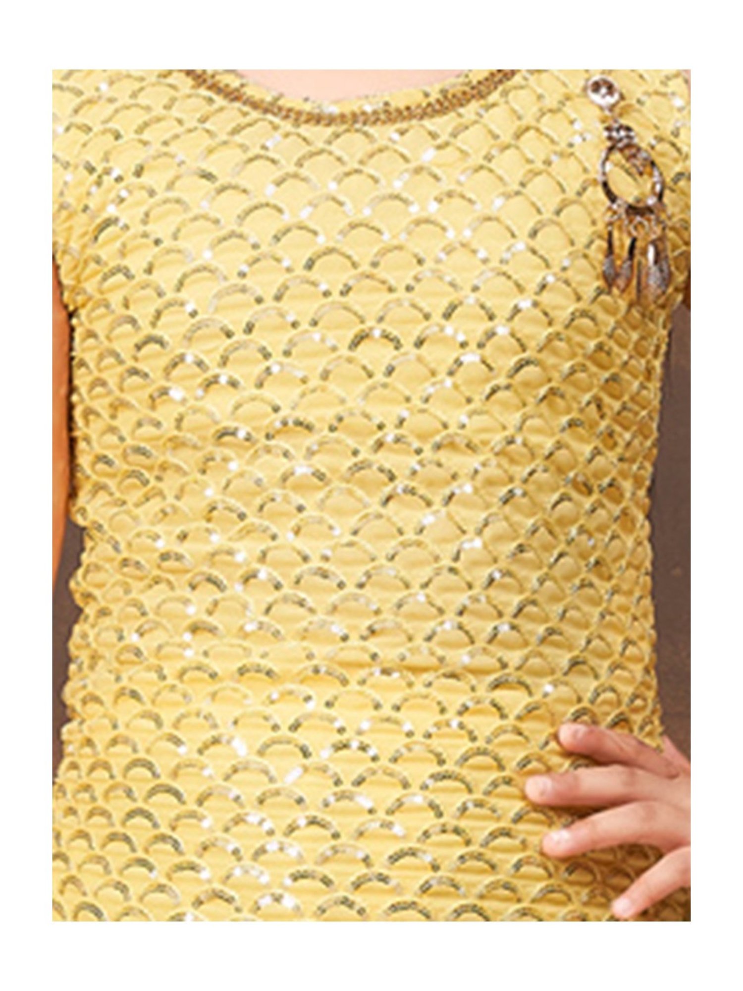 Many Frocks Kids Blue Embellished Top with Plazzos