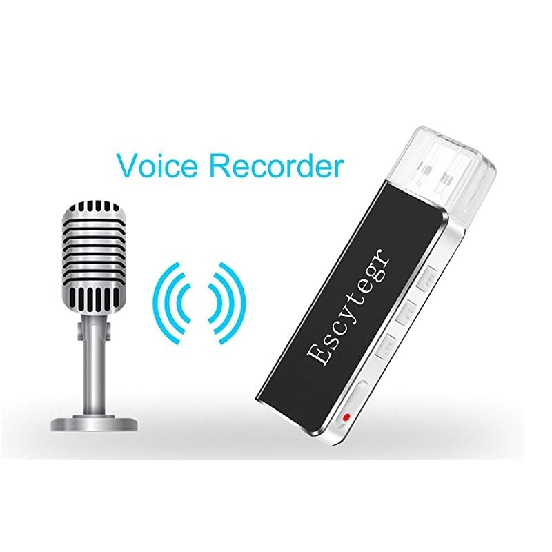 Mini Voice Recorder Digital Sound Audio Recorder 8GB USB Flash Driver MP3 Player Dictaphone with EarphoneNo Flashing Light When RecordingRecord Device for LecturesMeetingInterview