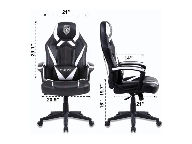 Vonesse Green Gaming Chair, Gaming Desk Chair for Teens, Computer Chair with Massage, High Back Home Office Desk Chairs, Big and Tall Gamer Chair, Computer Desk Chair, Game Chair for Kids (Green)