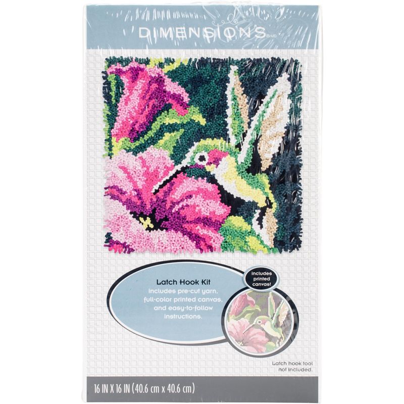 Dimensions Latch Hook Kit 16"X16"-Hummingbird