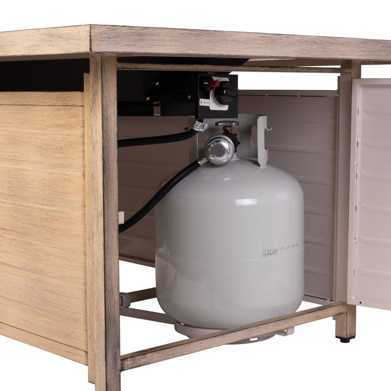 Sawyer Driftwood Rectangle Aluminum LPG Fire Pit - Fire Sense