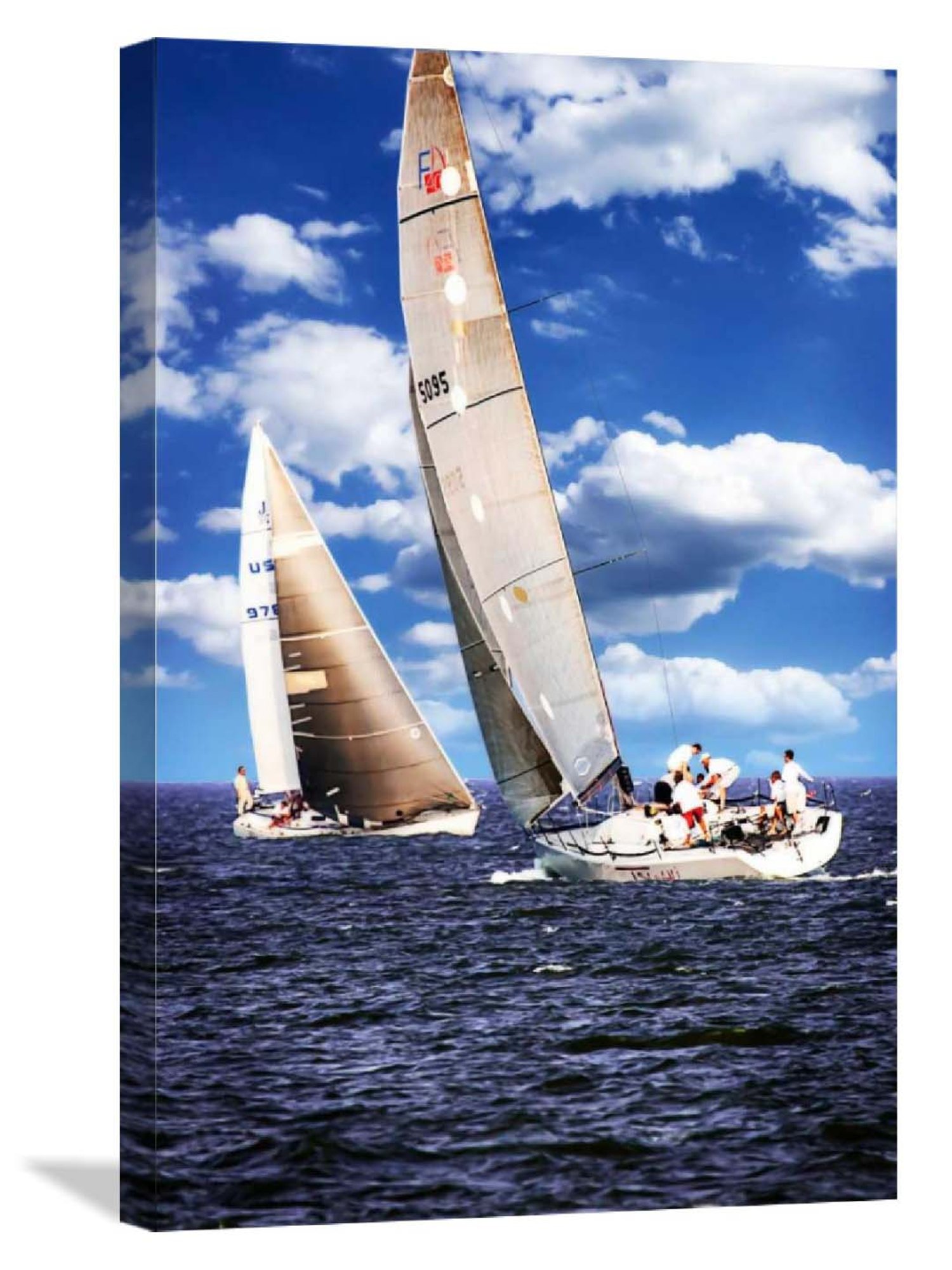 ARTE'VENUE Coming and Going Blue & White Canvas Wall Arts - Set of 2 (10 X 15 inch Each)