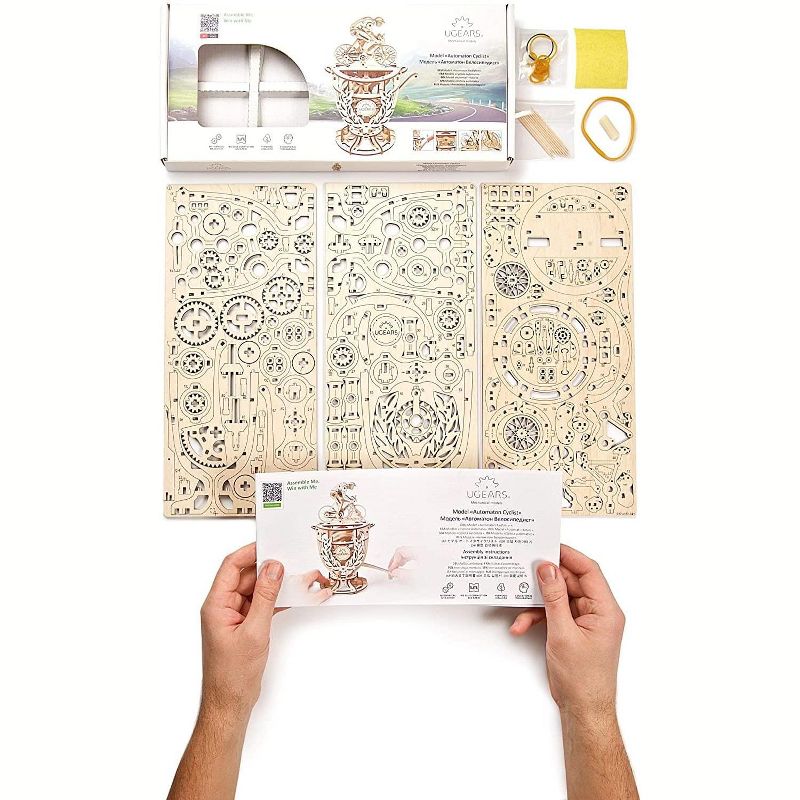 UGears Models UGears Mechanical Models 3D Wooden Puzzle | Automaton Cyclist