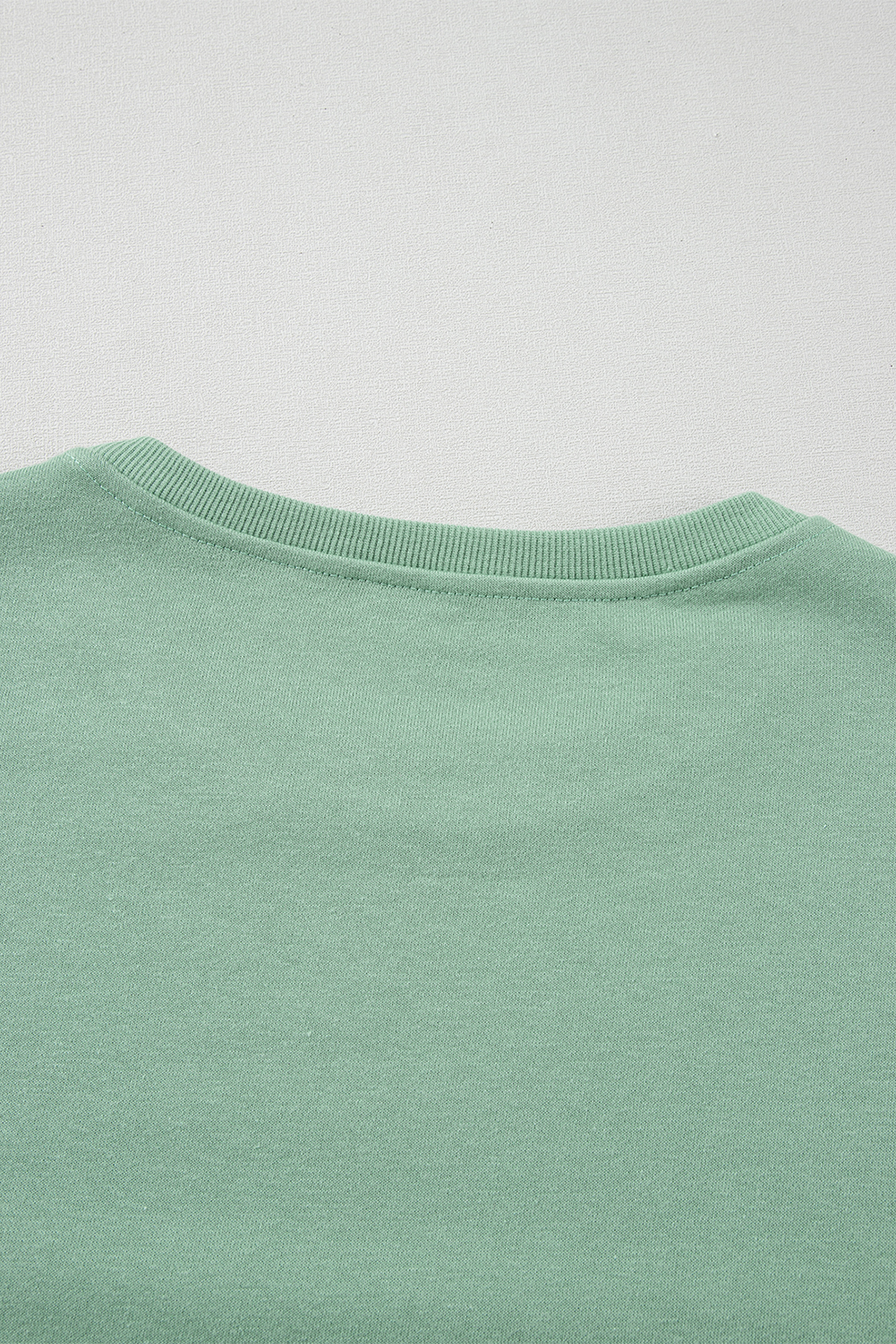 Khaki Plain Drop Shoulder Ribbed Trim Oversized Sweatshirt