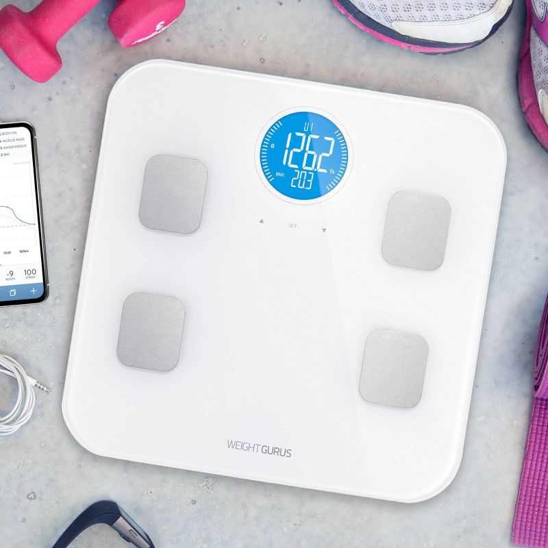 Bluetooth Body Composition Scale White - Weight Gurus