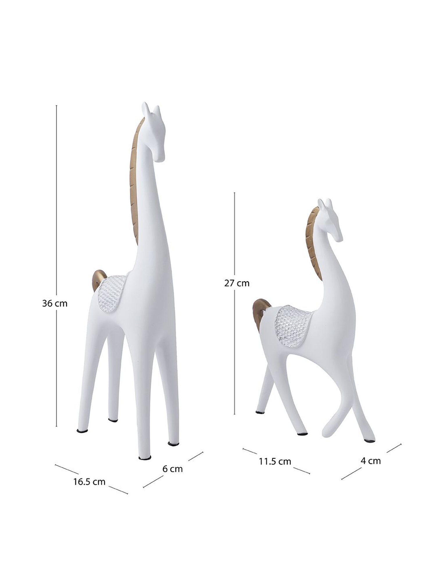 Tayhaa White White Poised Reindeers Figurine Set of 2