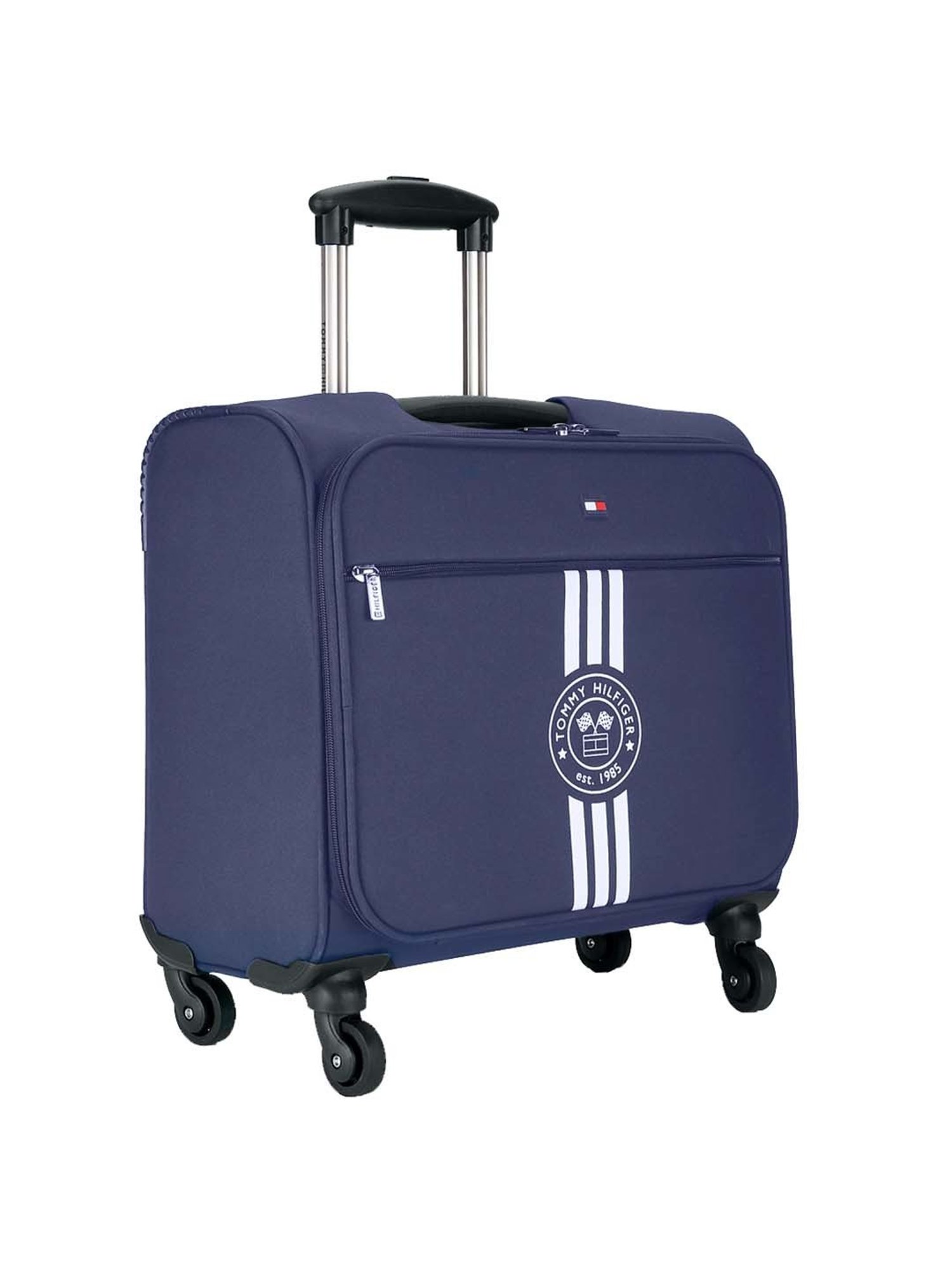 Tommy Hilfiger Planetary Plus Pro Blue Printed Overnighter Trolley Bag - 45.5 cm