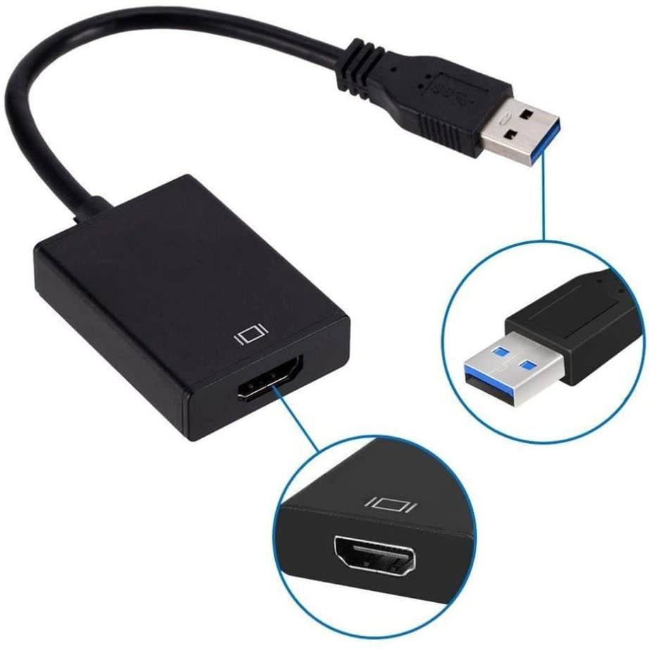 USB to HDMI Adapter SENGKOB USB 3.0/2.0 to HDMI 1080P Video Graphics Cable Converter with Audio for PC Laptop Projector HDTV Compatible with Windows XP 7/8/8.1/10