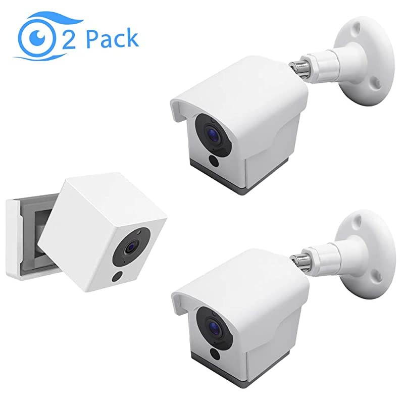 Cam Outdoor Mount Weatherproof Wall Mount for Cam 1080p HD Camera 360 Degree Protective Adjustable Housing Mounting BracketWhite 2 Pack