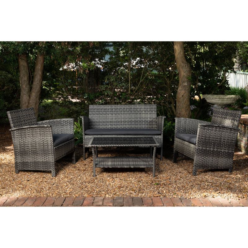 4pc Jareth Wicker Patio Set - Balkene Home