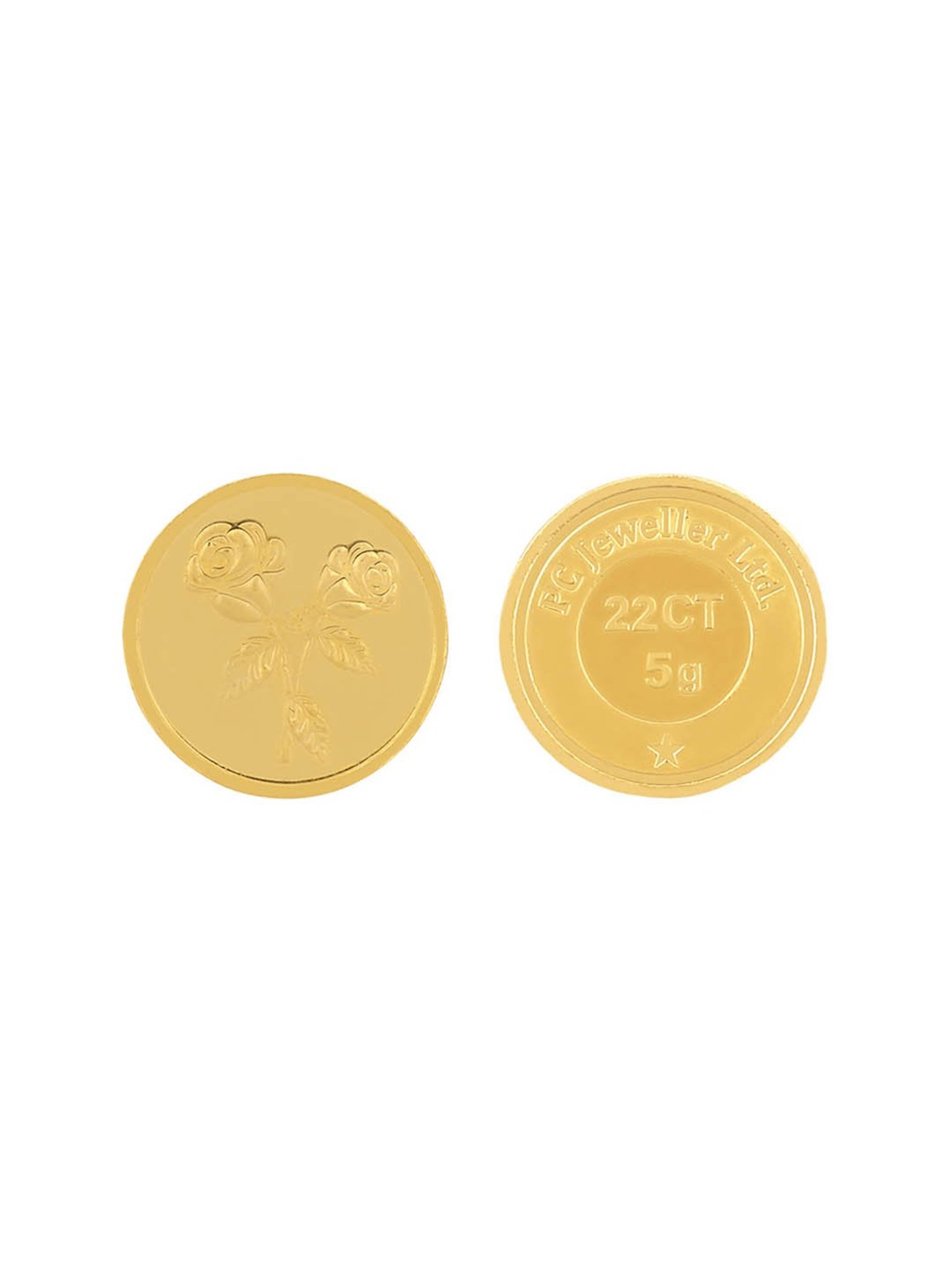 PC Jeweller Floral 22k (916) 5gm Gold Coin