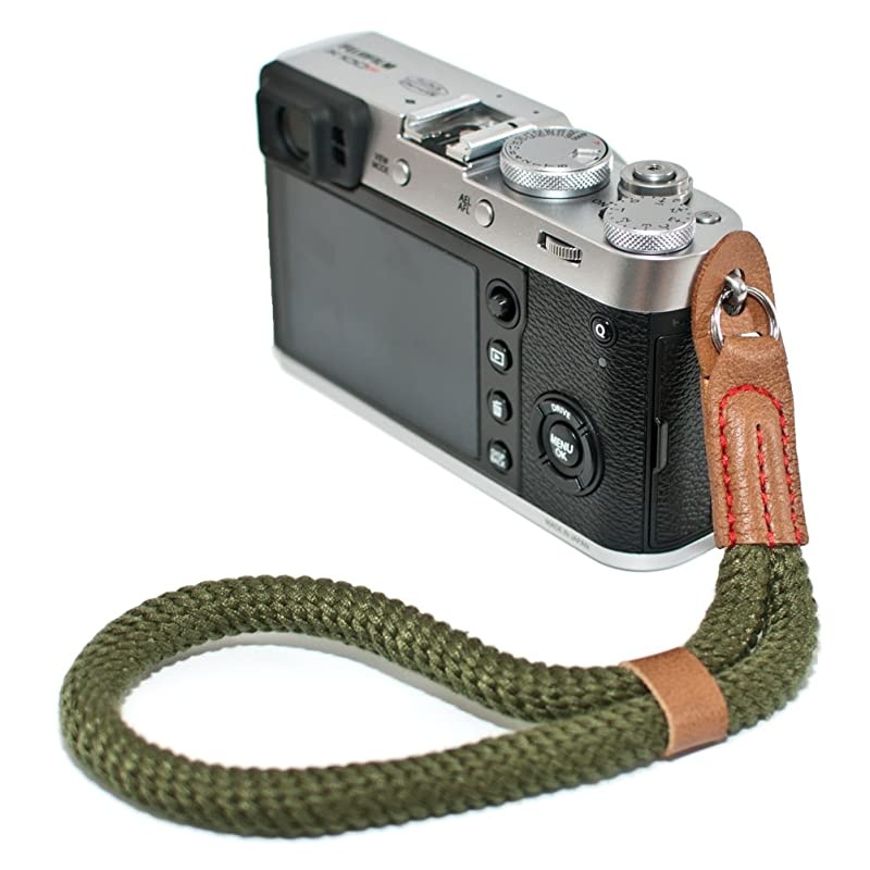 Green Soft Camera Wrist Strap, Hand Strap Compatible with Fujifilm X-T30 X-T4 X-T3 X100F X-T20 X-T2 X-Pro2 X-E2 X30 X100T A6100 A6600 A6400 A6000 Cameras Adjustable Safety Handstrap