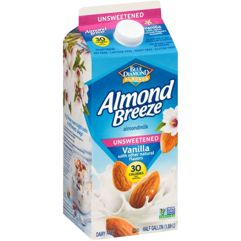 Blue Diamond Almond Breeze Unsweetened Vanilla Almond Milk - 96 fl oz