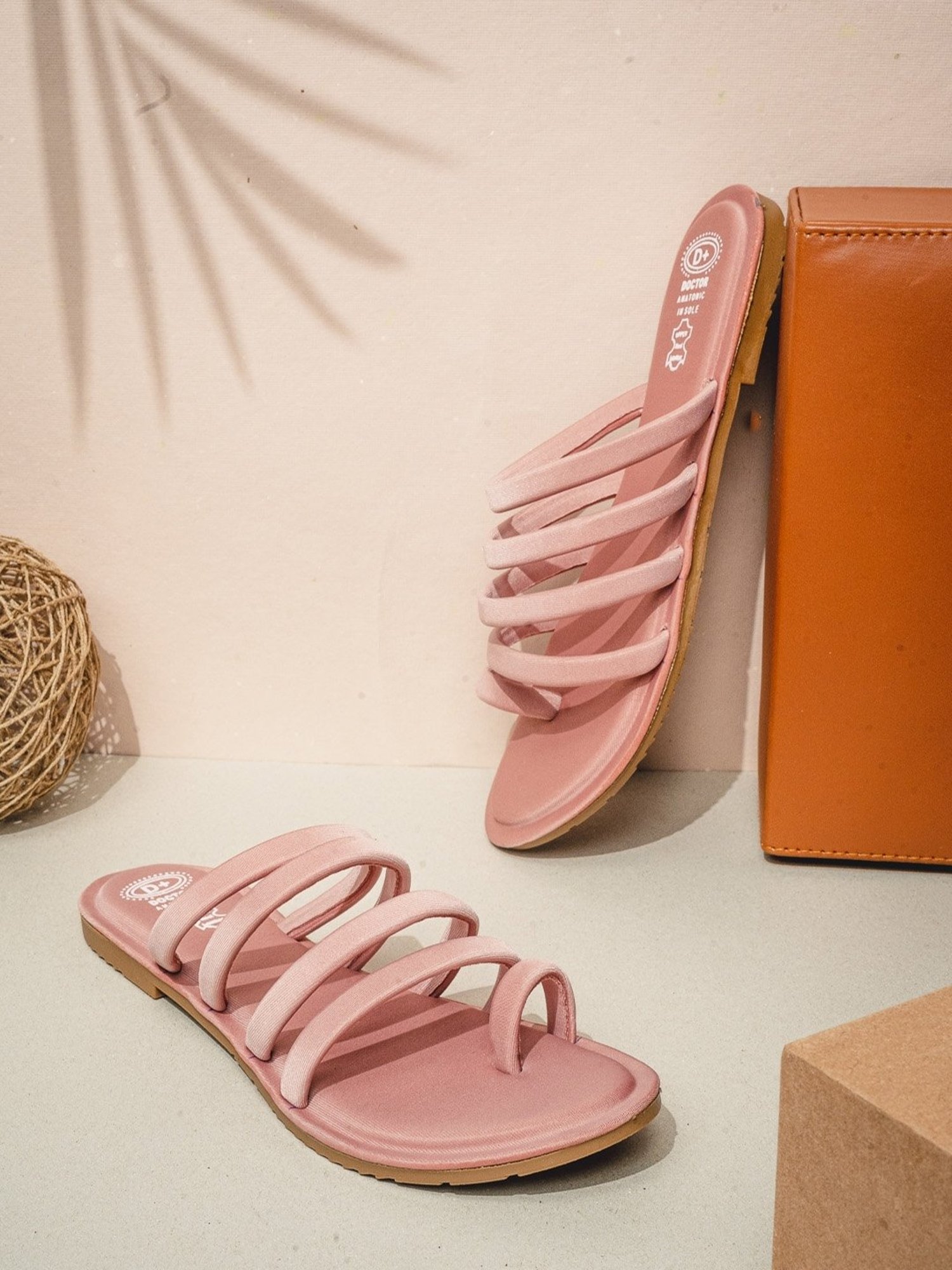 NR by Nidhi Rathi Women's Rose Gold Toe Ring Sandals