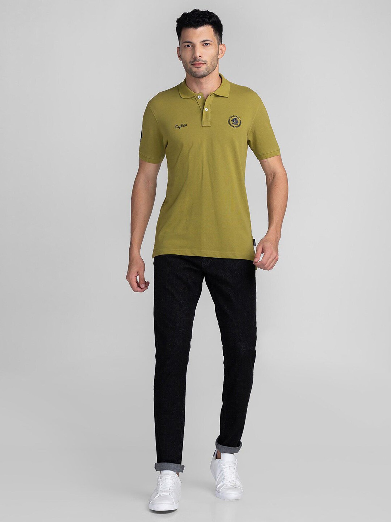 Giordano Light Green Slim Fit Polo T-Shirt