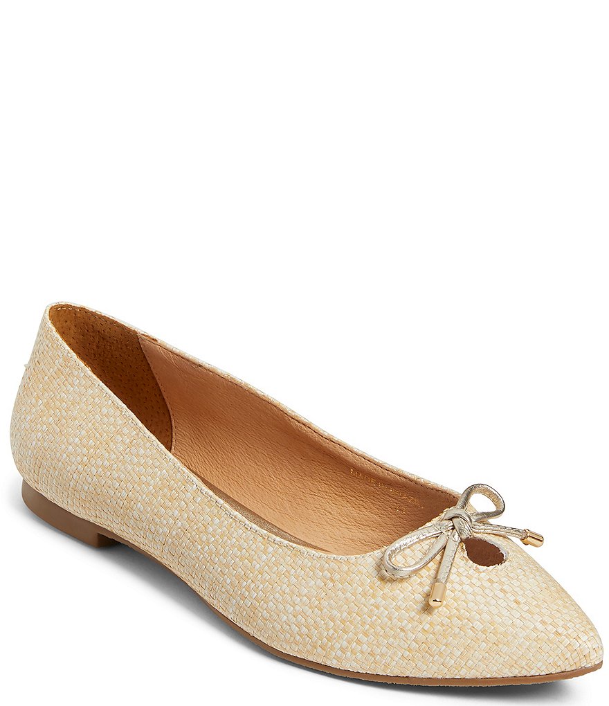 Jack Rogers Blair Pointed Toe Bow Raffia Flats