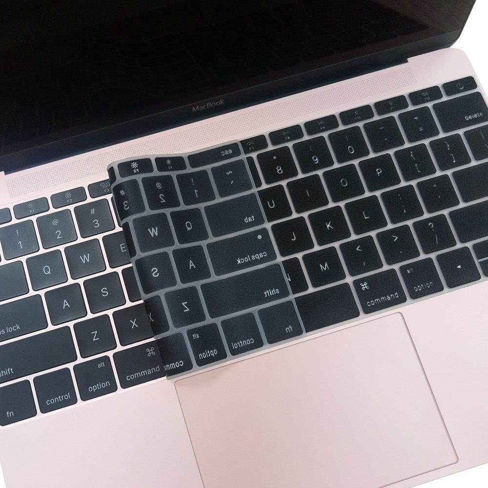 Premium MacBook Keyboard Cover,Ultra Thin Keyboard Skins for New Pro 13 inch without Touch Bar A1708 and MacBook Pro Retina 12 inch-Black(US version)