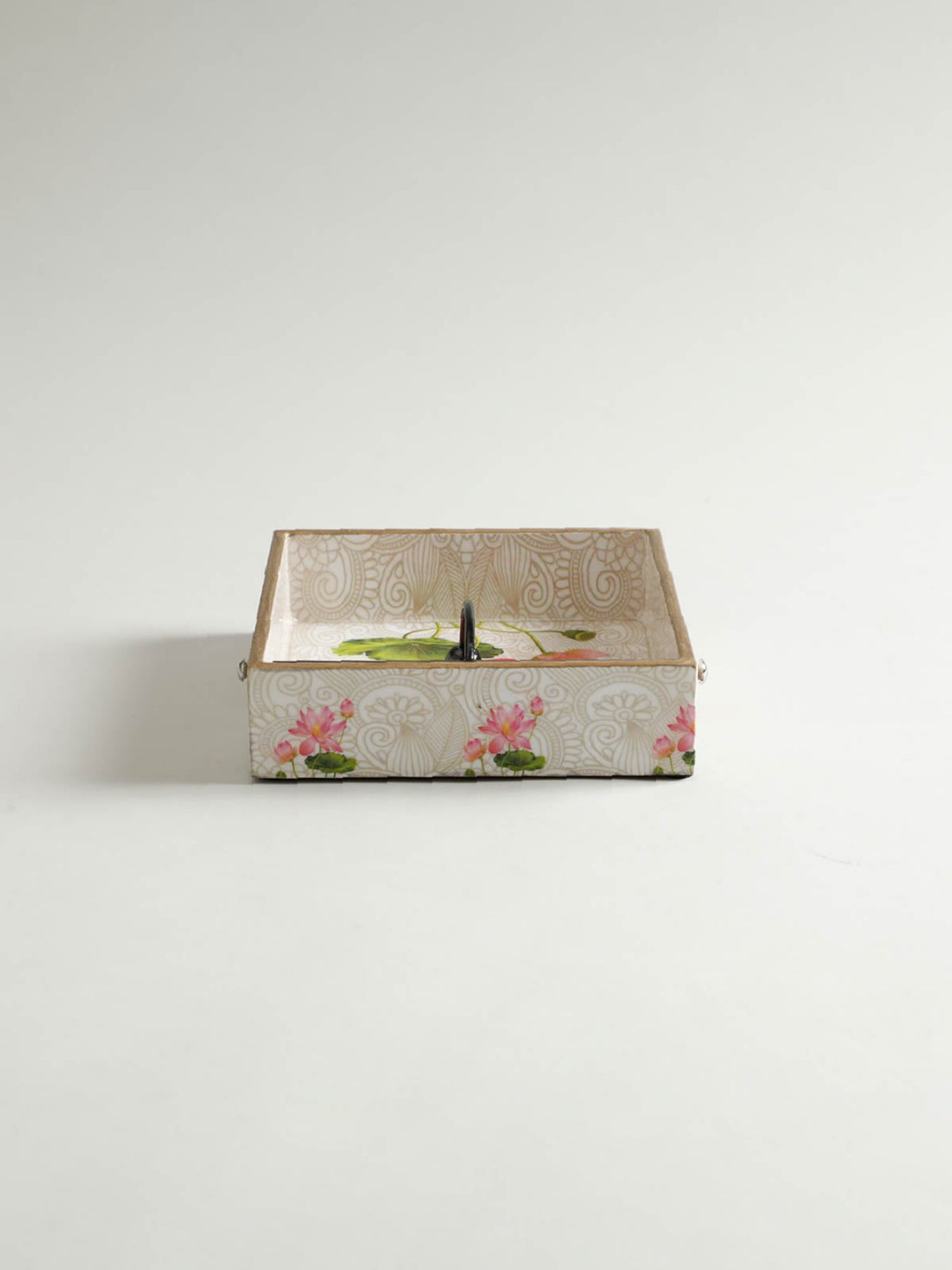 Home4U Glizz Floral Multicolor Bamboo Napkin Holder