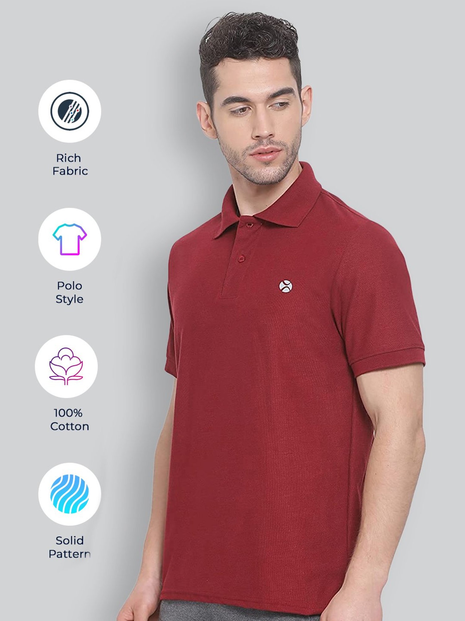 Lux Nitro Maroon Regular Fit Polo T-Shirt