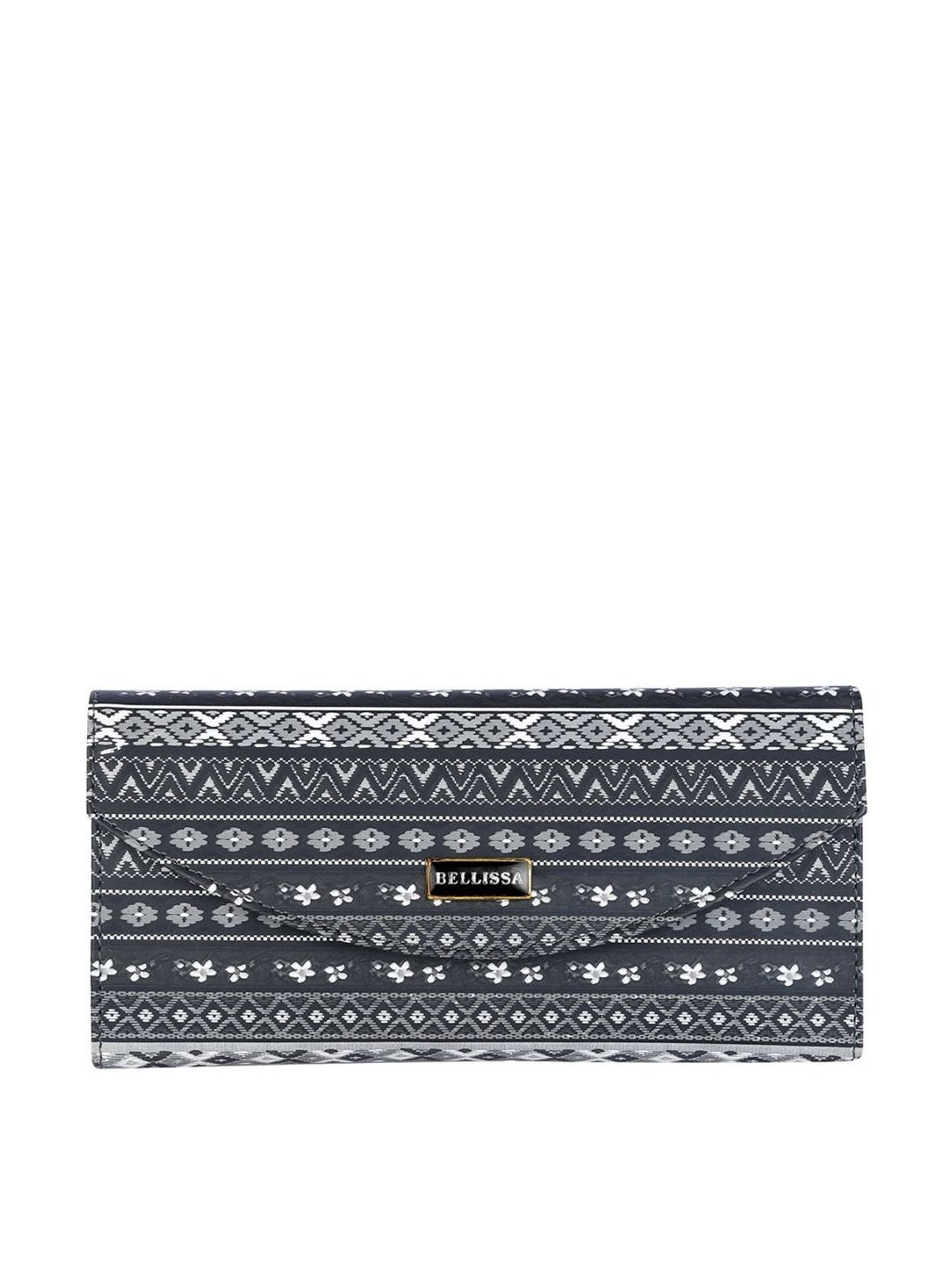 Bellissa Black Printed Premium Bi-Fold Wallet for Women