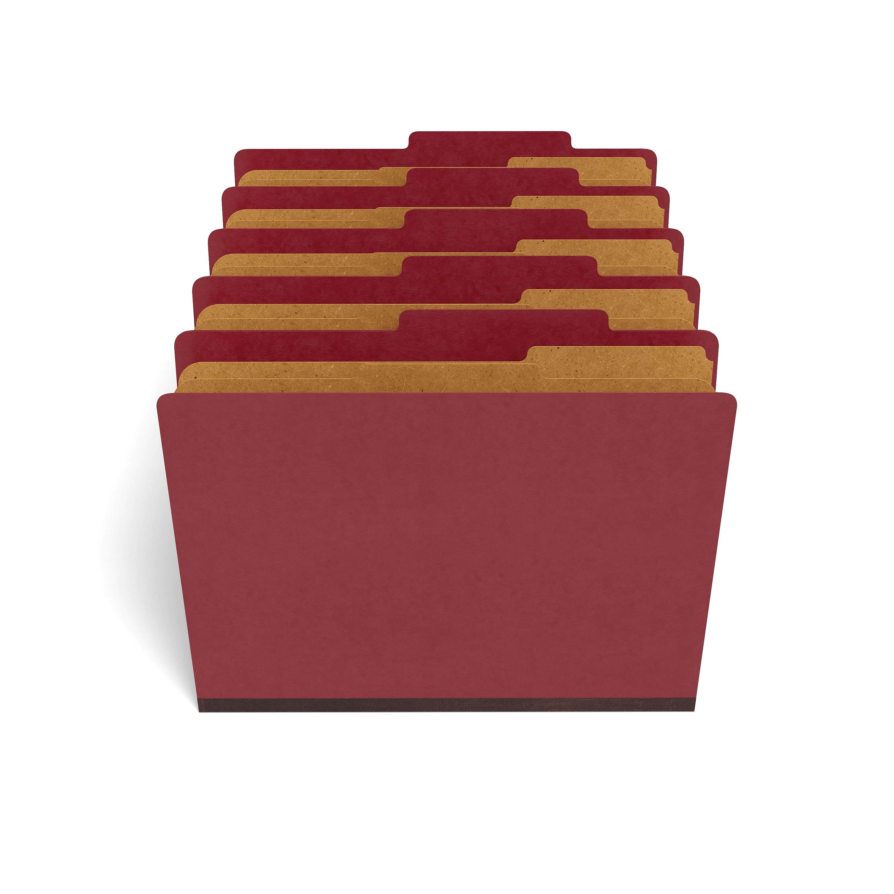 MyOfficeInnovations Moisture-Resistant Class Folders 2/5-Cut Top Ltr 2 Div Red