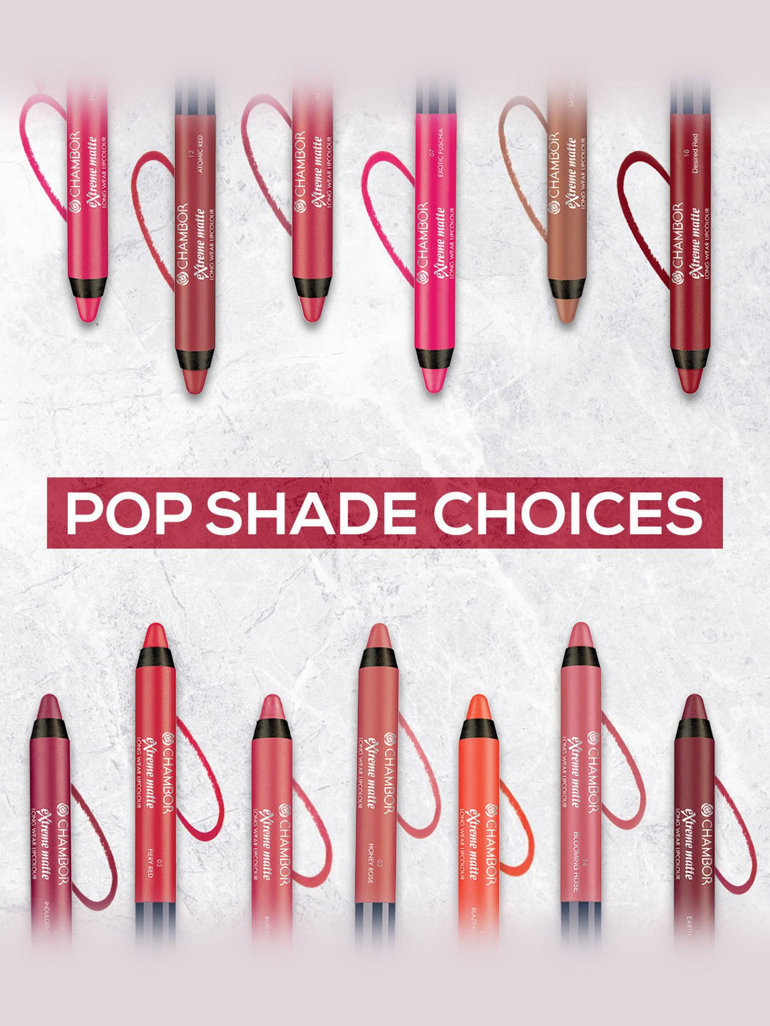 CHAMBOR Extreme Matte Long Wear Lipcolour 06 Earthy Red - 2.5 gm