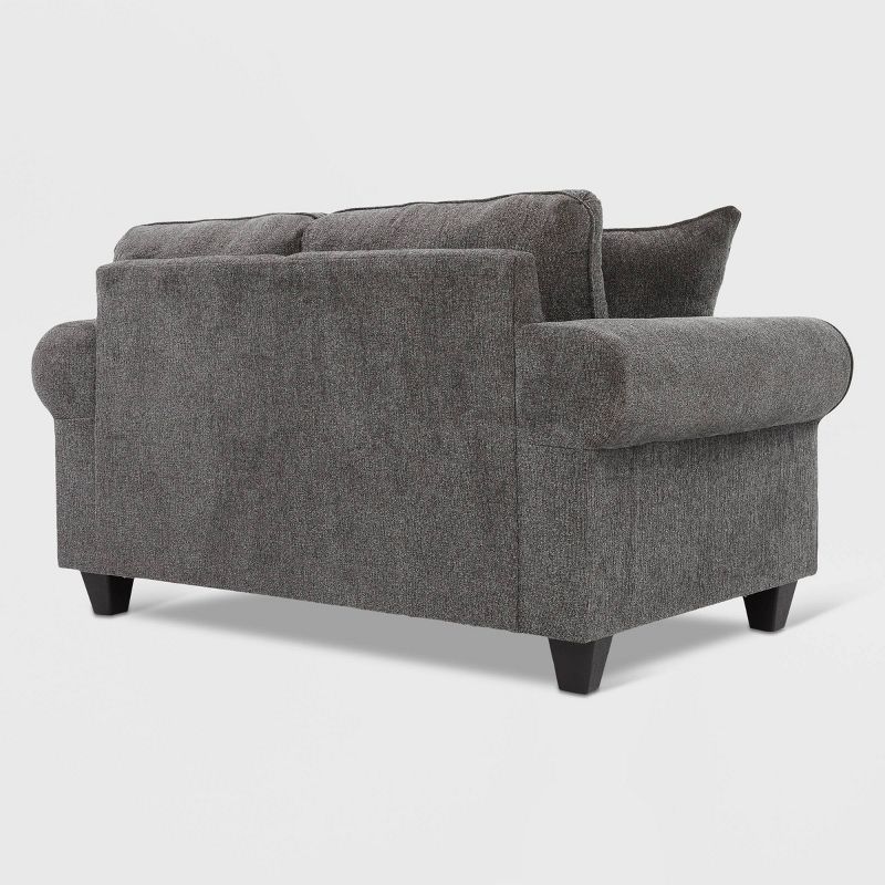 Boone Roll Arm Loveseat Gray - True Seating