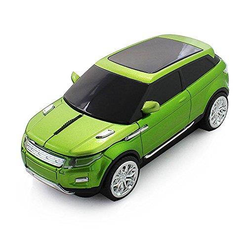 CHUYI 2.4GHz Wireless Mouse Cool Sport SUV Car Shape Optical Mouse 1600DPI SUV Gaming Mice with USB Receiver for PC Computer Laptop (Green)