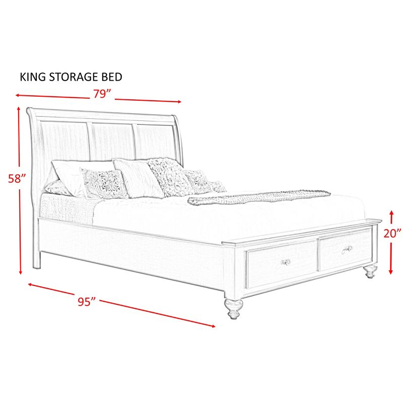 6pc King Channing Storage Bedroom Set Cherry - Picket House Furnishings