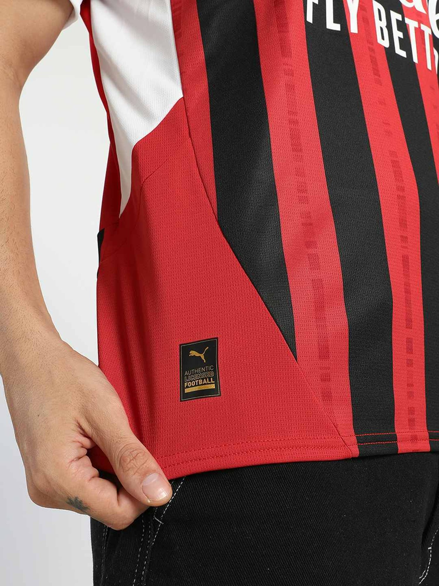 Puma AC Milan Red Regular Fit Printed Sports T-Shirt