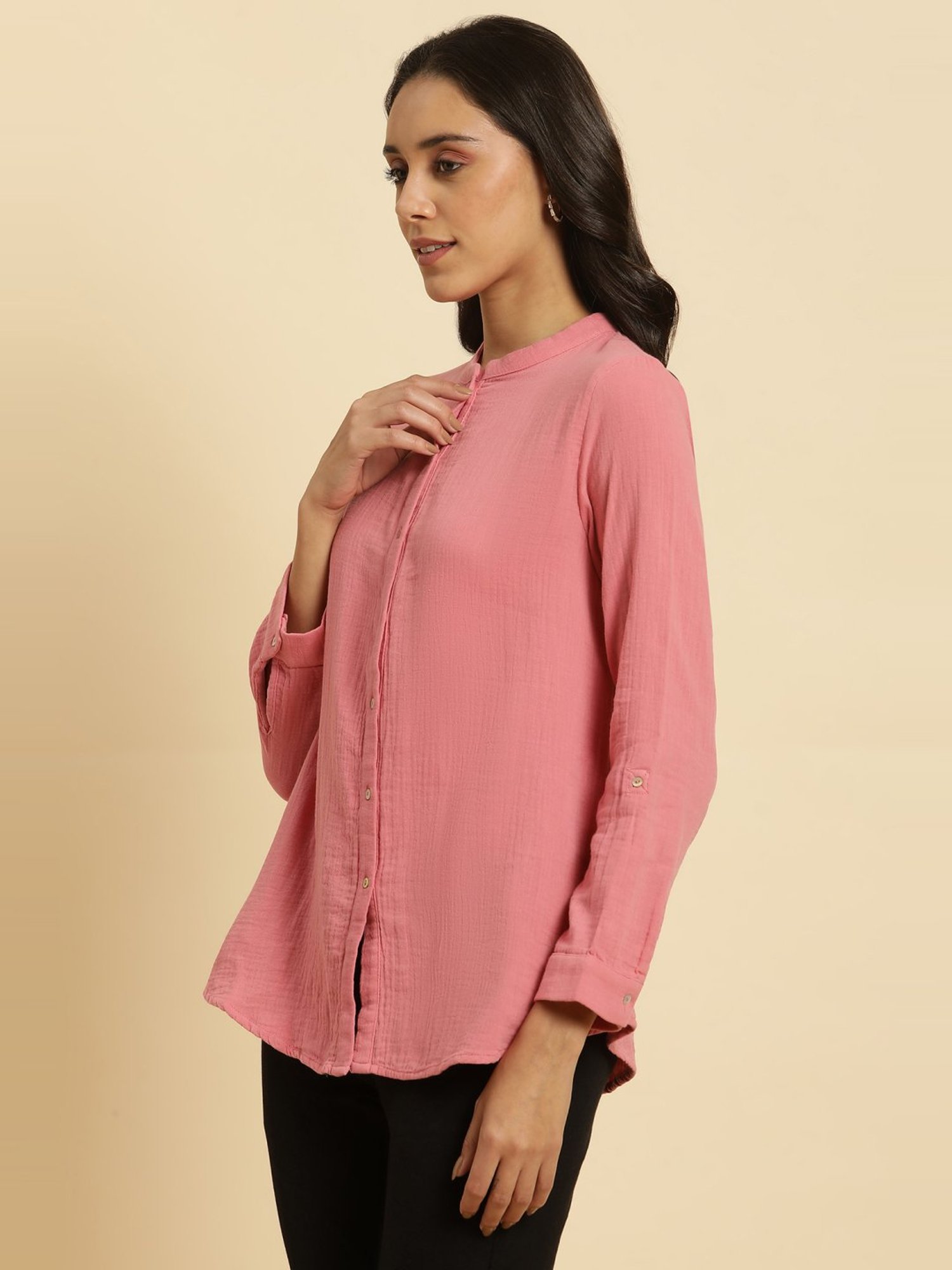 W Pink Cotton Top