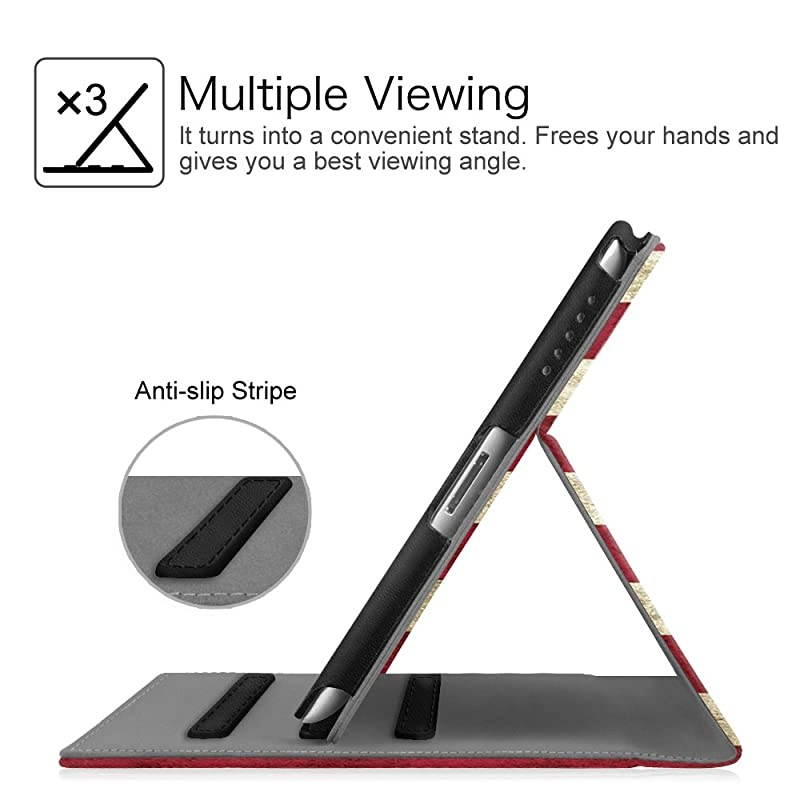 Case for iPad 2 3 4 Old Model 97 inch Tablet Corner Protection MultiAngle Viewing Smart Stand Cover with Pocket Auto SleepWake for iPad 23 iPad 4th Gen Retina Display US Flag