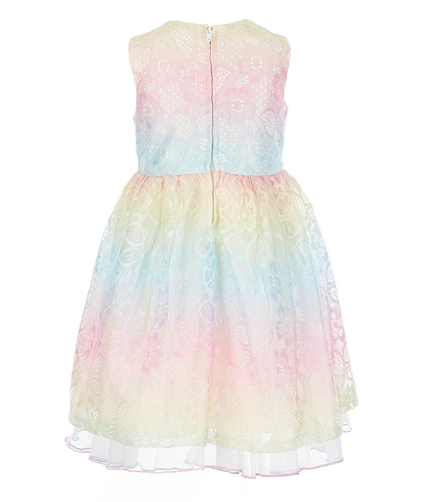 Bonnie Jean Little Girls 2T-6X Glitter Rainbow-Lace Fit-And-Flare Dress