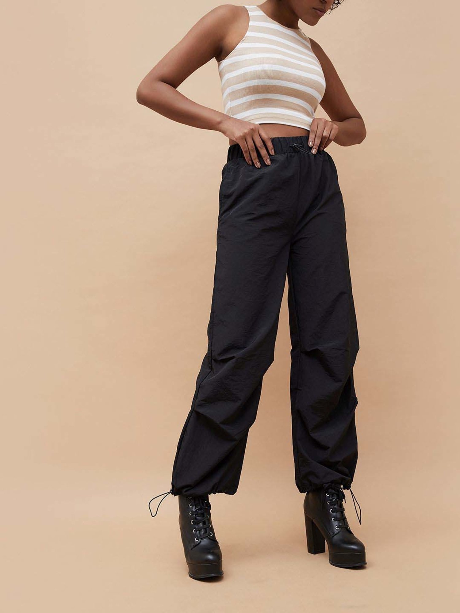 KAPPA Black Mid Rise Sports Track Pants