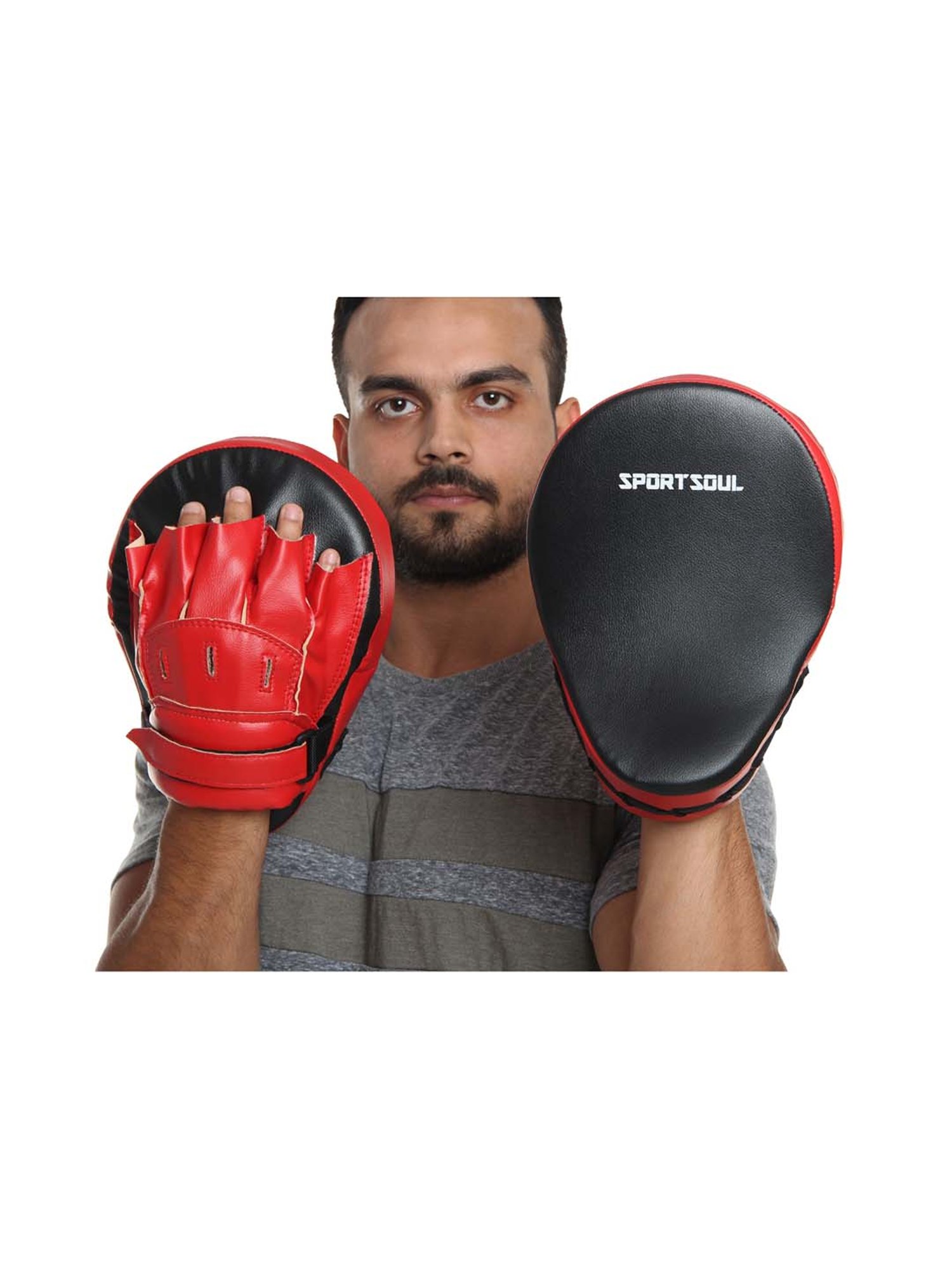 SportSoul Black & Red Curved Focus Pad for Boxing and Martial Arts (Free Size)