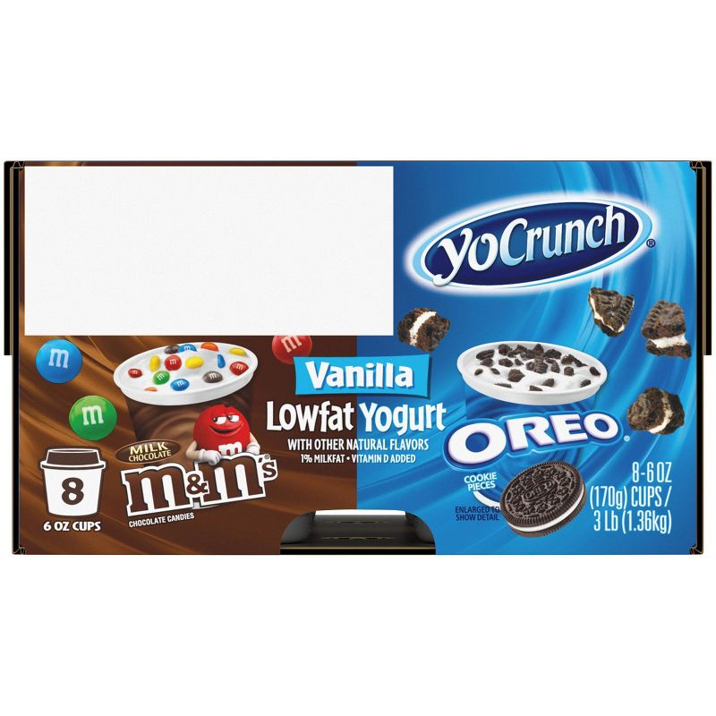 YoCrunch M&M's Vanilla Yogurt and Oreo Cookies 'n Cream Yogurt Multipack - 8pk/6oz Cups